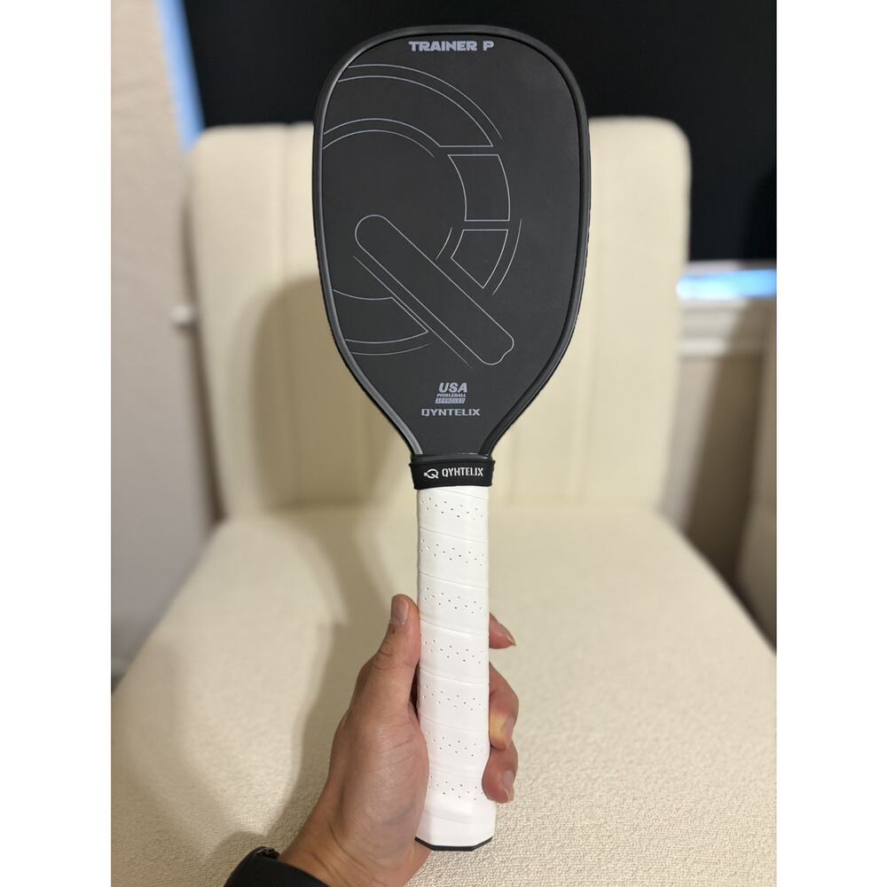 QYNTELIX Carbon Fiber Pickleball Training Paddle Extra Long Handle 16mm #E74